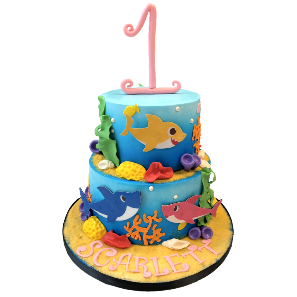Baby Shark 2 Tier By 3d Cakes Baby Shark 2 Tier By 3d Cakes