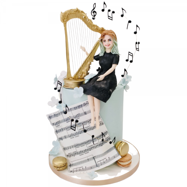 HARP CAKE WITH FIGURE Harp With Figure