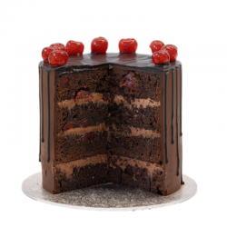 CHOCOLATE CHERRY WITH WHIPPED GANACHE LAYER CAKE