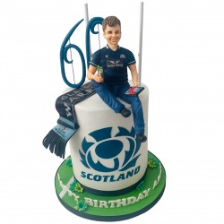 RUGBY CAKE WITH FIGURE