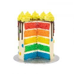 WHITE CHOCOLATE RAINBOW LAYER CAKE