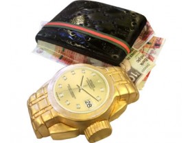 GUCCI STYLE WALLET AND ROLEX