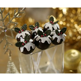 12 CHOCOLATE CHRISTMAS PUDDING CAKE POPS